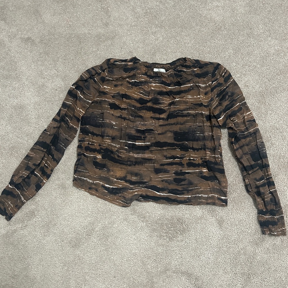 Cloth & Stone Brown and Black Blouse